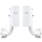 AdaLov CPE362 Outdoor Wireless Bridge with Bracket Mounts, 5.8G 3KM Point-to-Point WiFi Bridge, IP65 Waterproof, 48V PoE, Extend Network to Outbuilding for Camera/Barn/Shop/Garage/Workshop/Shed