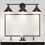 Black Bathroom Light Fixtures Farmhouse Vanity Light, 3 Light Modern Bathroom Lighting Over Mirror, Industrial Black Wall Sconces for Kitchen Living Room Hallway (80cm)