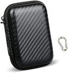 Portable Cable Case, Earphone Cable Storage Bag, Power Bank Protective Case with Carabiner, Shock and Drop Resistant Hard EVA Case for Power Cable, Earbuds and Power Bank (Large)