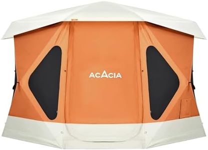 ACACIA Space Camping Tent XL, 4-6 Person Large Tent with 6'10'' Height, 2 Doors, 8 Windows, Waterproof Easy Setup Hub with Rainfly, Footprint Pop Up for Camping, Car, Glamping, Persimmon