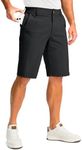 Men's Golf Shorts with 5 Pockets 11" Inseam Stretch Quick Dry Casual Work Dress Shorts for Men, Black, 40