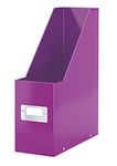 Leitz Magazine File Holder, A4, Cardboard Document Storage Box with Label, Foldable, for Home, Office & School, Click and Store Range 60470062 - Purple