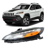 munirater Headlight Assembly Replacement for 2014-2018 Cherokee Left Headlamp with Turn Signal Light Driver Side 68321887AC