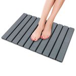 iHomara Stone Bath Mat, Foldable Natural Diatomaceous Earth Non-Slip Bath Mat, Quick Drying, Super Absorbent, 60 x 39 cm Shower Floor Mat for Bathroom, Home and Kitchen