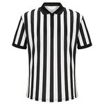 allentian Referee Shirt for Men, Official Black & White Stripe Referee/Umpire Jersey, Pro-Style Zipper-Neck Referee Uniform, Basketball, Football, Soccer Ref Shirt (M)