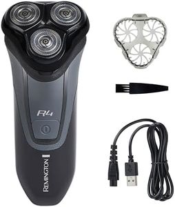 Remington R4 Style Series Rotary Shaver for Men, Flexing Technology and Sensitive Skin Comfort, Rechargeable Wet or Dry Electric Razor with Graphite Coating, Pop Up Trimmer, and Stubble Attachment