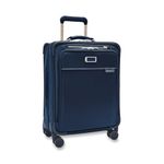 Briggs & Riley Global 21" Carry On Expandable Spinner - Luggage for International Travel, Suitcases with Wheels, Softside Rolling Bag for Men & Women, Self-Repairing Zipper - Baseline Collection, Navy