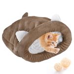 Yolispa Cat Sleeping Bag Warm Pet Bed Fleece Soft Washable Cat Beds Sack Blanket Mat for Cat and Puppy