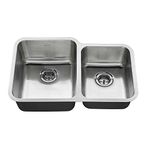 American Standard 18CR.9312000T.075 Undermount 31x20 Offset Double Bowl Sink, Stainless Steel