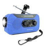Solar Hand Crank Portable AM/FM Weather Radio, 4-Way Powered Emergency Radio with Bright Flashlight, 2000mAh Battery Power Bank, SOS Alarm and Headphone Jack for Outdoor Camping, Hiking
