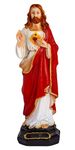 Newven Poly Marble Jesus Statues Christian Gifts Home Decor God Idol Showpiece Catholic Decoration for Table Wall Figurine House Warming Wedding Anniversary, Multicolour, 28x9x8cm