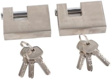 2Pcs Heavy Duty Garage Protector Lock Rectangle Monoblock Padlock with 8 Keys for Garage Door Garage Security Lock for Residential and Commercial Garage Doors