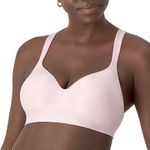 Bali Women's Wireless, Comfort Revolution Full-Coverage Wirefree Bra, Moisture-Wicking, Opaque, Hush Pink Swirl, 42B