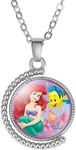 DEZHAN Cartoon Littl Mermaid Necklace, TV Movies Zinc Alloy Torque for Girls Women and Men, Zinc, No Gemstone