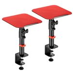 Audio Array AA-22 Desktop Mount Speaker Stands | 15KG Capacity | Height, Tilt & Rotation Adjustable | Smart Cable Management | for Sound Editing, Gaming, Music Production | Red (Set of 2)