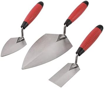 ZJNOTED Bricklaying Trowel 3 Pieces Trowel Masonry Hand Tool Set Soft Handle Carbon Steel