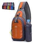 Peicees Chest Crossbody Sling Backpack Bag Travel Bike Gym Daypack for Women Men, Orange, Medium, Classic