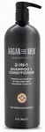 Argan Magic 2-in-1 Men's Shampoo + Conditioner with Argan Oil & Bergamot Scent - Cleanses and Hydrates All Hair Types, Restore Moisture, Boost Shine | Made in USA, Paraben Free, Cruelty Free (32 oz)