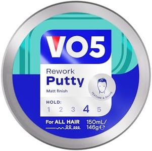 VO5 Rework Putty, 150ml, Matt Finish Hair Styling Product, Strong Hold Level 4