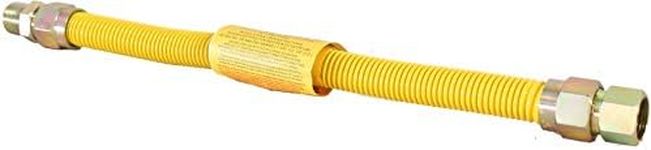 Easyflex Yellow Coated Stainless Steel 3/4" MIP x 3/4" FIP Full Flow (1" OD) Gas Flex Connector (18")