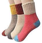 Alexvyan 3 Pair Soft & Cozy Solid Winter Woolen Thick Warm Regular Fleece Lined Thermal Stretchy Elastic Velvet Socks (Without Thumb) For Girls/Ladies/Women,Assorted