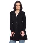 HAUTEMODA Women Woollen Solid Trench Coat (L, Black)