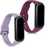 kwmobile Straps Compatible with Samsung Galaxy Fit (SM-R370) Straps - 2x Replacement Silicone Watch Bands - Violet/Berry