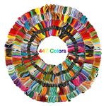 447 Color Embroidery Floss Cross Stitch Threads Cotton Rainbow Color Embroidery Floss Color Palettes Bracelets Floss 8m Crafts Floss Mixed Color Embroidery Thread for Friendship Bracelets DIY Crafts