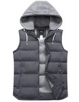 ZSHOW Women's Hooded Winter Vest Windproof Water Resistant Puffer Jacket(Dark Grey,XL)