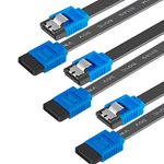 BENFEI SATA III Cable, Pack of 3 Cable SATA III 6GB/s Straight Hard Drive SSD Data Cable with Lock Latch 18 Inch for SATA Hard Drive, SSD, Driver, CD, CD Writer, Blue