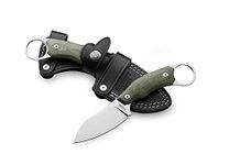 Lion Steel H1 Karambit Style Fixed Blade EDC Hunting Hiking and Outdoor Knife, G10 and Micarta Handles, M390 Super Steel, Leather Sheath Included, Green Micarta