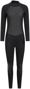 Mountain Warehouse Womens Full Wetsuit – 2.5mm Thickness, UPF 50+, Contour Fit, Adjustable Neck Swimming Wet Suit, Retains Body Heat - One Piece - Spring Summer Jet Black 12-14