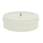 Elan Stainless Steel Casserole Roti Box Chapatti Hotpot & Hot Case - 1500ml | Off-White Design | Food Grade | Ideal for Serving and Storage | Easy to Carry and Store | Perfect for Chapatti, Roti