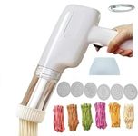 FEELING MALL Electric Pasta Maker Machine 6-in-1, 1500mAh Rechargeable Cordless Handheld Noodle & Pasta Maker, Type-C Automatic Dough Press, Sausage Filling Mould Included, Ideal for Home Kitchen Use
