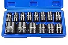 US Pro 14Piece Impact sockets, 1/2 10-32 mm Shallow Socket Set