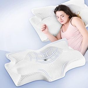 Luxdream Memory Foam Sleeping Pillow Cervical Pillow Contour Pillow Neck Shoulder Pain Ergonomic Orthopedic Back Stomach Side Sleeper