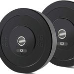 KK Bumper Weight Plates 2 inch Rubberised Barbell Weight 5kg, 10kg, 15kg, 20kg, 25kg Olympic Bumper Plates Rubber Weight Disc Pair For Home and Gym Strength Training Weightlifting Workout.