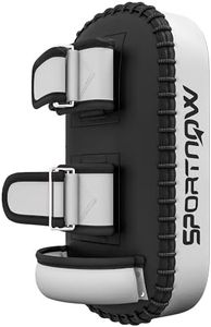 SPORTNOW Colpitore Boxe Imbottito per Braccio, Pao Muay Thai in PU e EPE con Cinghie e Maniglia, 38x20x18 cm, Nero