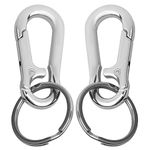 nuoshen Keychain,2 Pcs Metal Keyring Carabiner Clip Keyring Keychains for Craft Lobster Clasps Swivel Clips Key Chain for Men