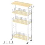 Slim Storage Cart 4-Tier Rolling Ki