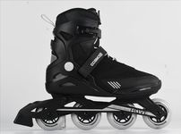 COSMOID Move Inline Skate Women Men - Professional Roller Skates Blades Adult Male Female, Indoor Outdoor and Fitness Black/White (Black, Men 8,Women 9)