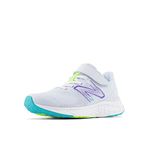 New Balance Kid's Fresh Foam Arishi V4 Hook & Loop Running Shoe, Ice Blue/Electric Indigo/White, 11 M Little Kid