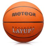 meteor Basketball Children Women Men Sizes 5 6 7 Orange Ideal For Indoor Training Matches Soft Non-Slip Surface High Durability Good Grip Rubber