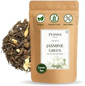 Zyanna Jasmine Green Tea - Green Tea with Natural Jasmine Buds (100g-50 Cups) Perfect for Jasmine Tea Lovers