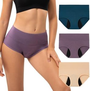INNERSY Period Underwear for Women Heavy Absorbency Menstrual Panties Leakproof Undies 3-Pack(Mystic Bloom,Medium)