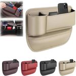 Car Seat Gap Filler Organizer,Car Seat Storage Box with Cup Holder,PU Leather Car Accessories Interior in Between Seats, Car Organizer for IPhone Wallet Cards Keys