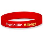 The ID Band Company Medical Alert! No Penicillin Silicone Wristband - 18cm - Red B0776