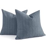 Cocoploceus Set of 2 Euro Sham Pillow Covers 26x26 Throw Pillow Covers Cotton Euro Pillow Shams,Large Waffle Weave Decorative Square Pillowcase for Couch Bed, Gray Blue