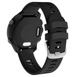 OVERSTEP Band for Garmin Forerunner 245, 20mm Soft Silicone Replacement Watch Strap, Compatible with Garmin Vivoactive 3/Venu Sq/Vivomove HR/Forerunner 245/245 Music/Forerunner 645/645 Music, Black