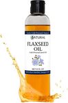 Zatural Flaxseed Oil - 100% Pure Flax Seed Oil - 0 Additives - 0 Fillers - Cold Pressed - Unrefined 8 Ounce